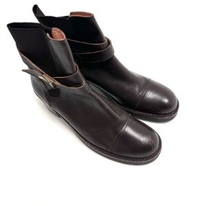 Robert Clergerie Espace Belted Toe Cap Leather Booties 8.5